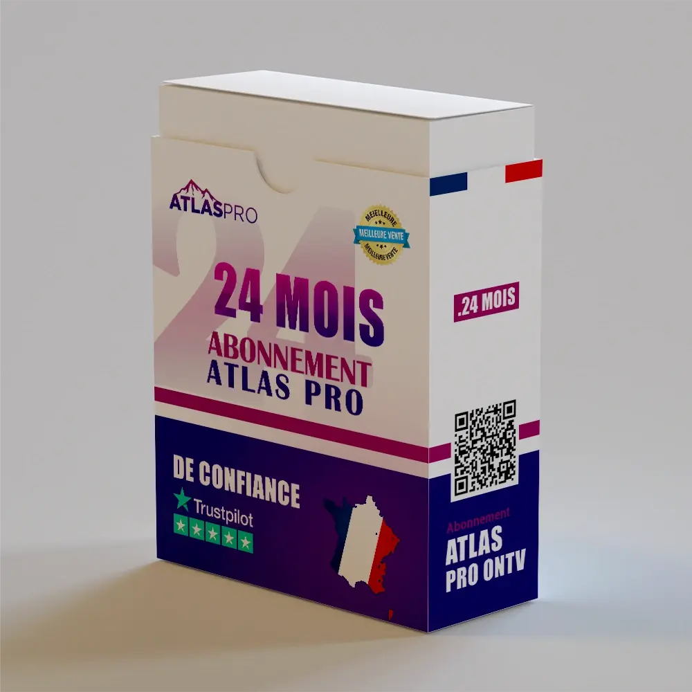 Boîte d’abonnement IPTV Atlas Pro 24 Mois – service officiel 2 ans premium en France, stable et compatible Smart TV, Android et Fire Stick.