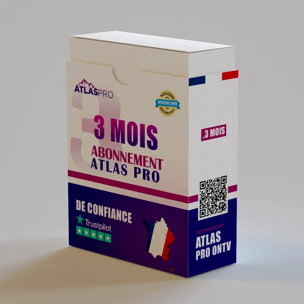 Boîte d’abonnement Atlas Pro 3 Mois – service IPTV officiel, stable et fiable en France, compatible Smart TV, Android et Firestick