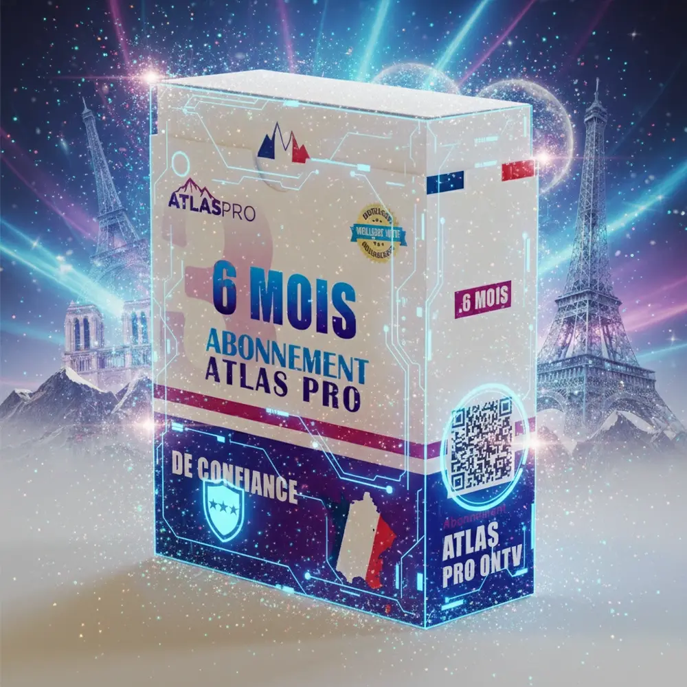 Boîte Atlas Pro 6 Mois officielle – Abonnement IPTV premium stable 2026 en France, compatible Smart TV, Android et Fire Stick.