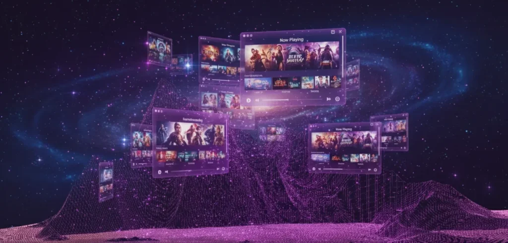 Comment Installer Atlas Pro sur TV, Interface futuriste représentant le meilleur IPTV 2026 avec Atlas Pro, affichant plusieurs écrans de streaming en qualité 4K et 8K